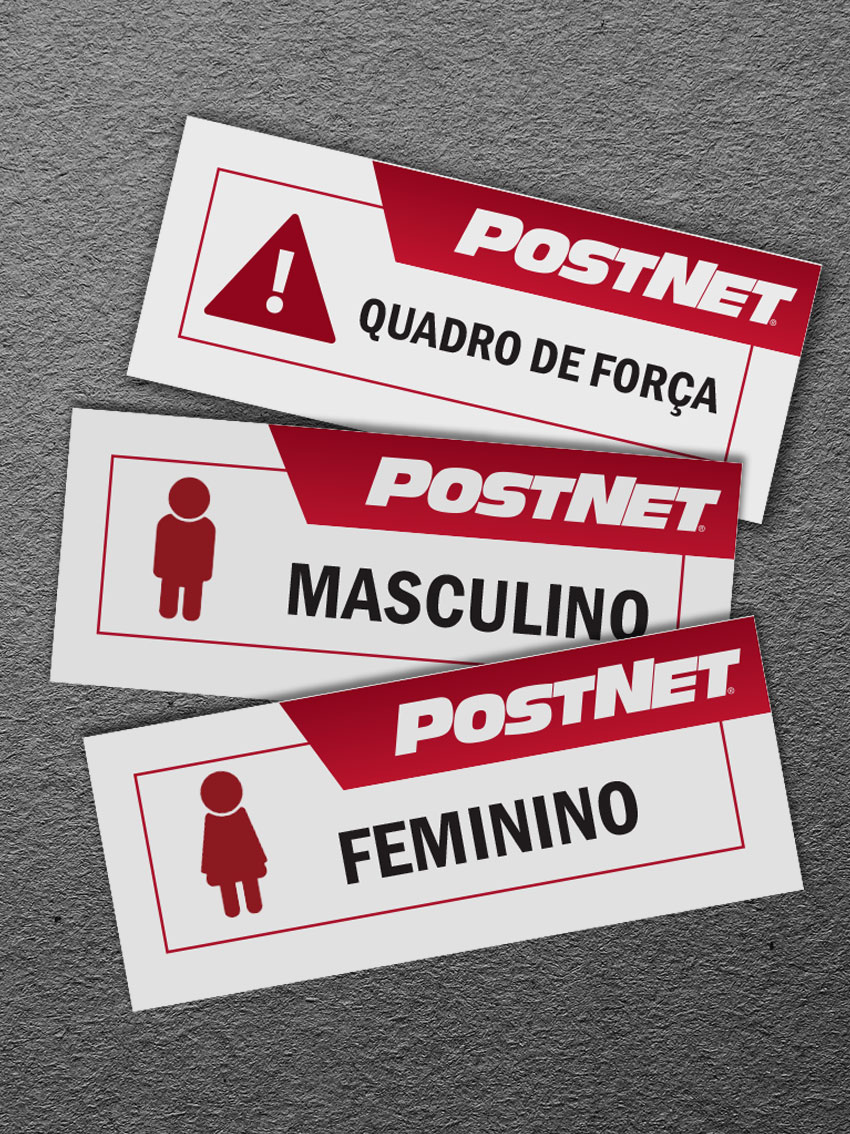 Placas em PS adesivadas Postnet Vila Mariana